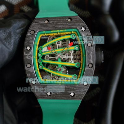 Swiss Quality Replica Richard Mille RM 59-01 Yohan Blake Watch Green Rubber Band